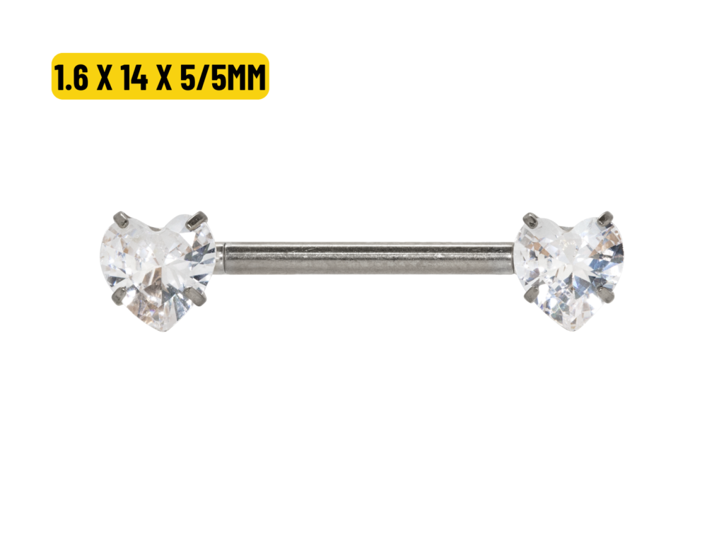 MAMILO TITÂNIO R/I C/ ZIRCÔNIA CORAÇÃO - 1.6 X 14 X 5/5MM