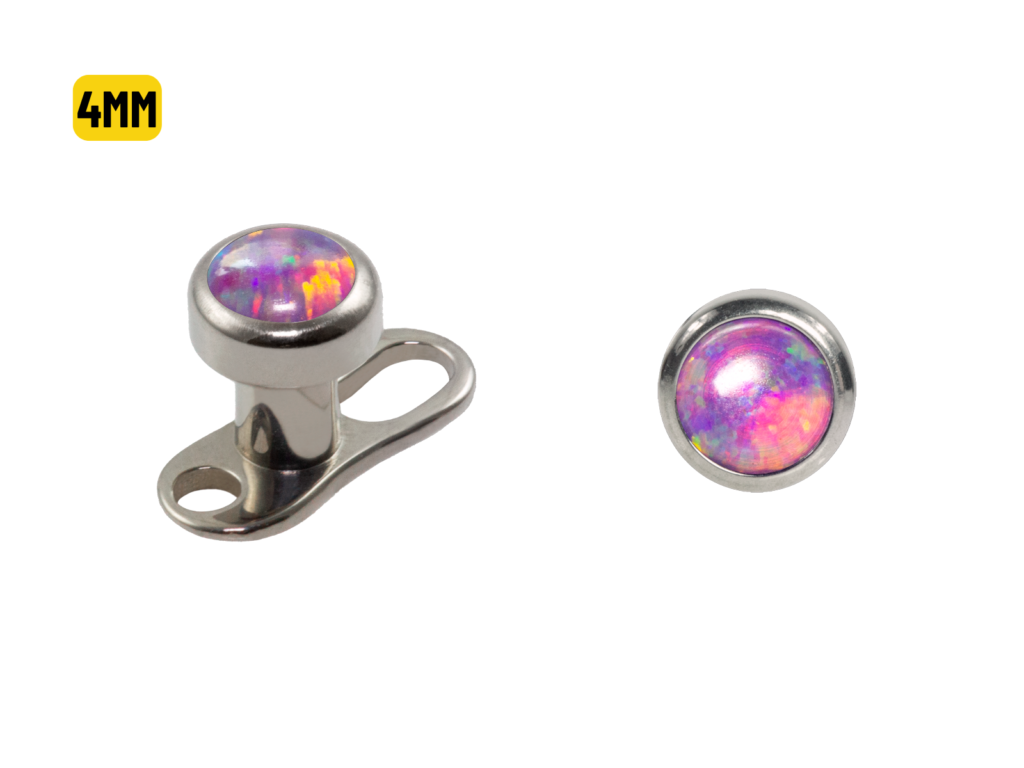 MICRODERMAL TITÂNIO C/ OPALA LILÁS - 4MM