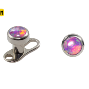MICRODERMAL TITÂNIO C/ OPALA LILÁS - 4MM