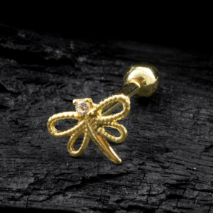 MICRO RETO OURO18K LIBÉLULA CO101 - AMARELO