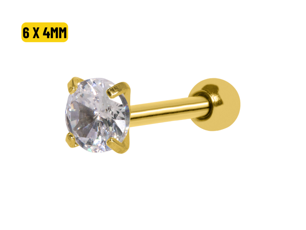 MICRO RETO PONTO DE LUZ PVD GOLD - 6 X 4MM
