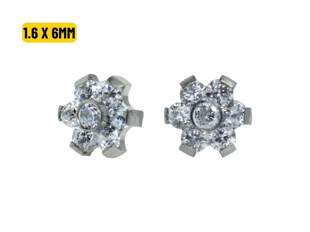 TOPO TITÂNIO 1.2 (1.6MM) - FLOR C/ ZIRCÔNIA 6MM