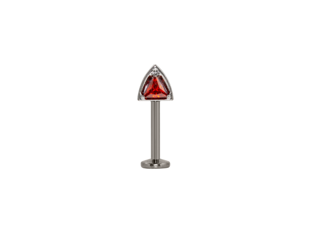LABRET TITÂNIO R/I SPIKE C/ ZIRCÔNIA VERMELHA