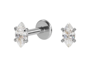 LABRET AÇO R/I PONTO DE LUZ NAVETE – 3MM