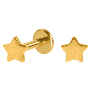 LABRET TITÂNIO PVD GOLD R/I ESTRELA