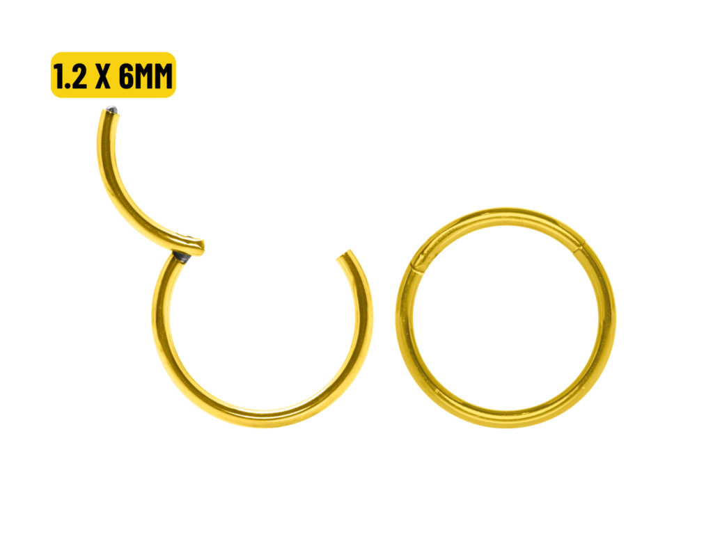 SEGMENTO CLICKER TITÂNIO PVD GOLD - 1.2 X 6MM
