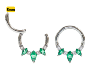 SEGMENTO CLICKER TITÂNIO FRONTAL C/ ZIRCÔNIA VERDE – 8MM