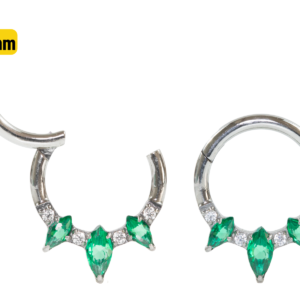 SEGMENTO CLICKER TITÂNIO FRONTAL C/ ZIRCÔNIA VERDE - 8MM