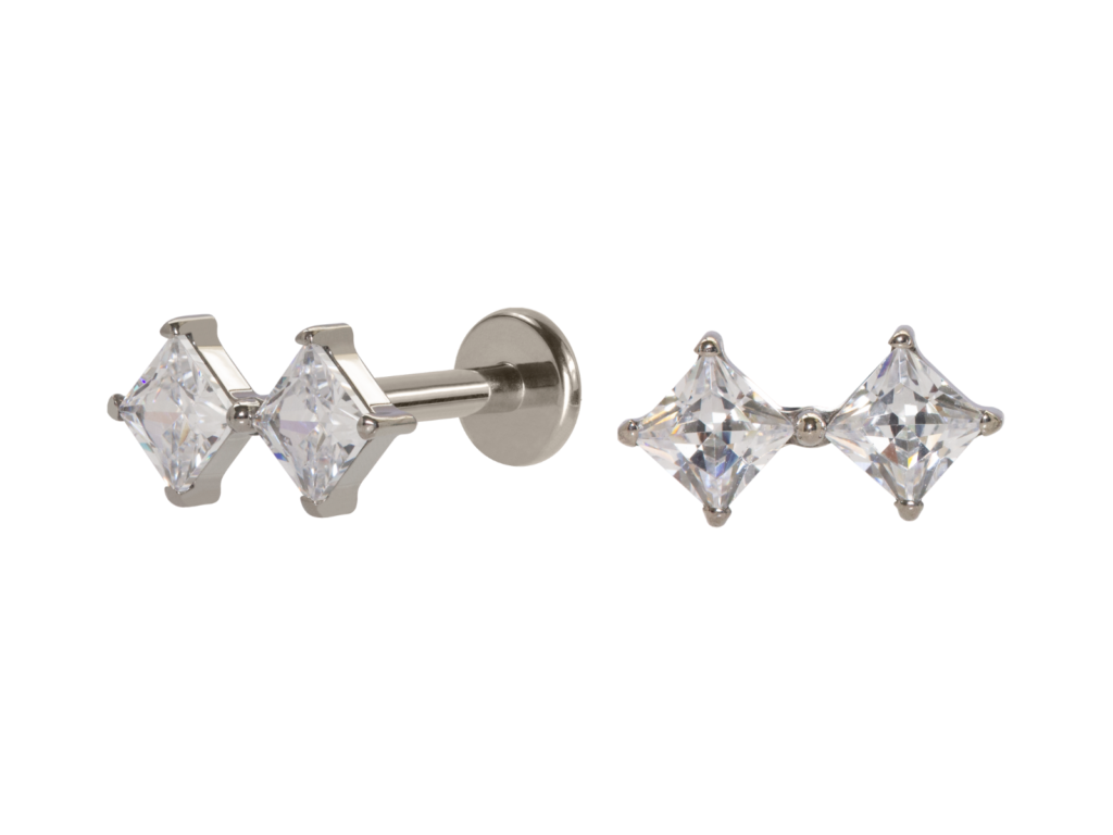 LABRET TITÂNIO R/I 2 ZIRCÔNIAS