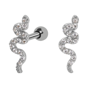 MICRO RETO OURO 18K COBRA CRAVEJADA BR08 - BRANCO