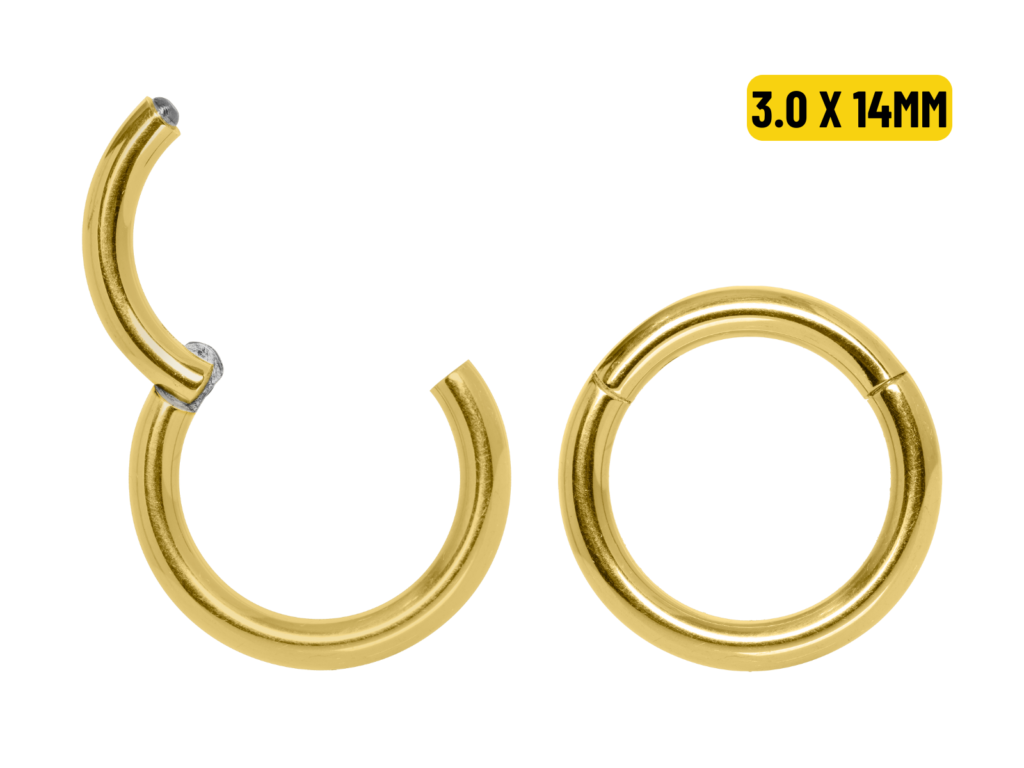 SEGMENTO CLICKER TITÂNIO PVD GOLD - 3.0 X 14MM