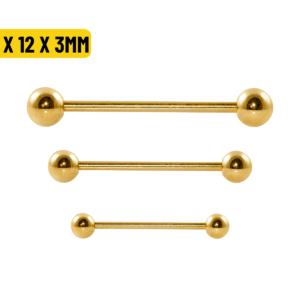 MICRO RETO TITÂNIO PVD GOLD - 1.2 X 12 X 3MM