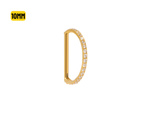 MEIA ARGOLA CLICKER TITÂNIO PVD INTEIRA C/ PEDRA – 10MM