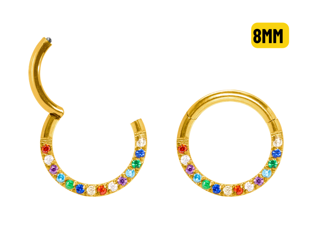 SEGMENTO CLICKER AÇO PVD FRONTAL MULTI COLORS - 8MM