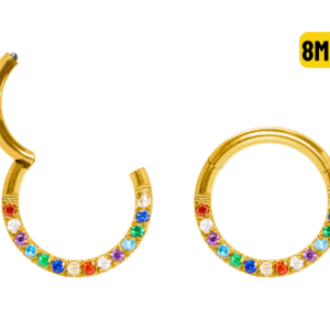 SEGMENTO CLICKER AÇO PVD FRONTAL MULTI COLORS - 8MM