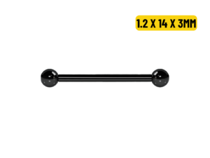 MICRO RETO PVD BLACK 1.2 X 14 X 3MM