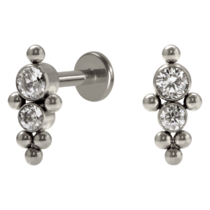 LABRET TITÂNIO R/I INDIANO C/ ZIRCÔNIA