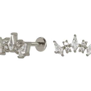 LABRET AÇO R/I CLUSTER C/ ZIRCÔNIA