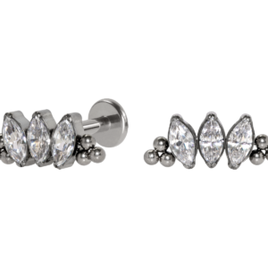 LABRET TITÂNIO R/I CLUSTER INDIANO 3 PEDRAS MOD5