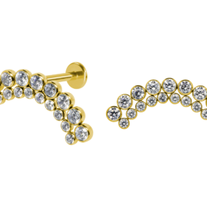 LABRET TITÂNIO PVD R/I CLUSTER M.T