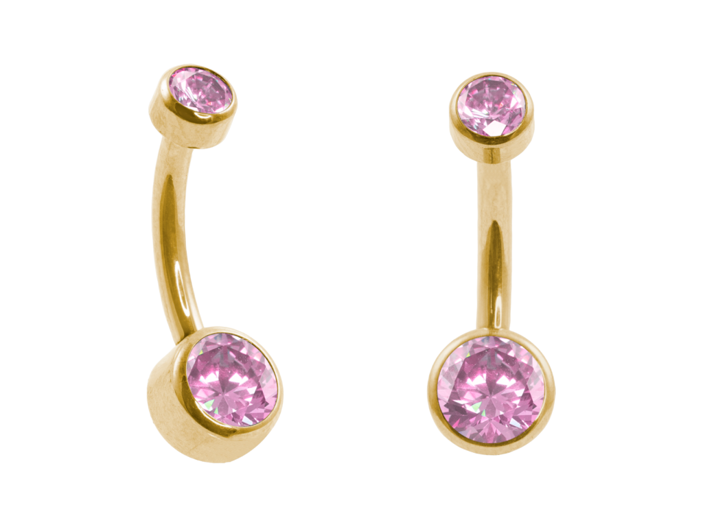 BANANA BELL AÇO PVD GOLD R/I FLAT - ROSA