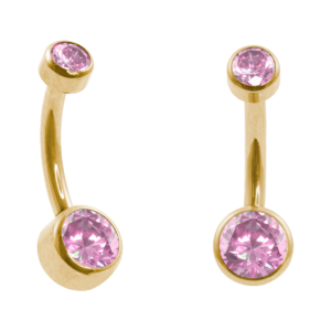 BANANA BELL AÇO PVD GOLD R/I FLAT - ROSA