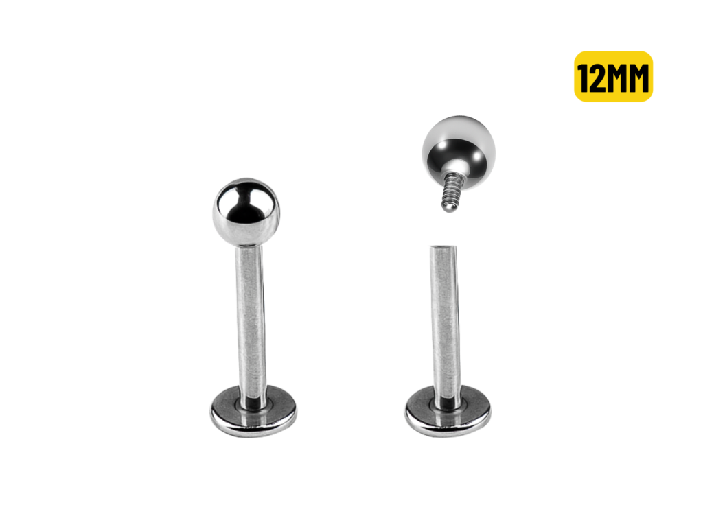 LABRET TITÂNIO NATURAL R/INTERNA 1.2 X 12 X 3MM