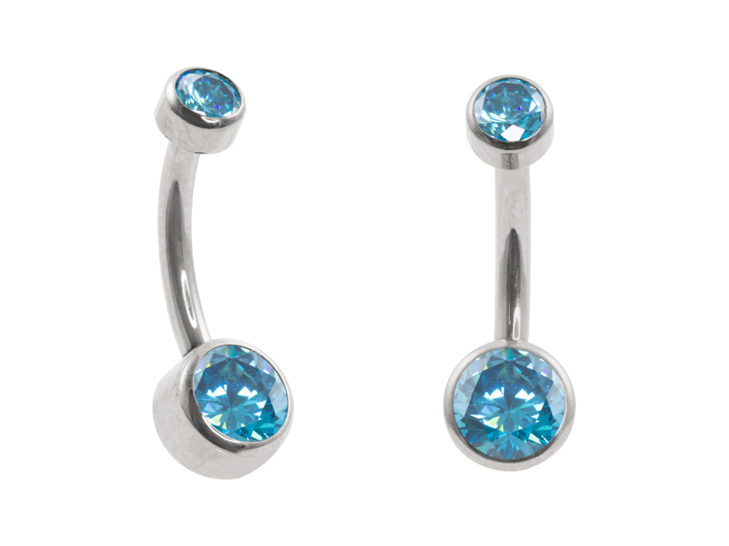 BANANA BELL AÇO R/I FLAT C/ ZIRCÔNIA - AZUL