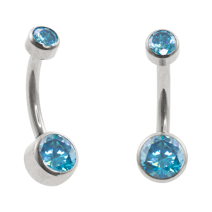 BANANA BELL AÇO R/I FLAT C/ ZIRCÔNIA - AZUL