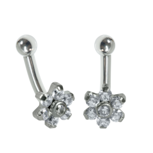MICRO CURVO TITÂNIO R/I FLOR C/ ZIRCÔNIA - 1.2 X 8MM
