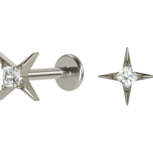 LABRET TITÂNIO R/I ESTRELA C/ ZIRCÔNIA
