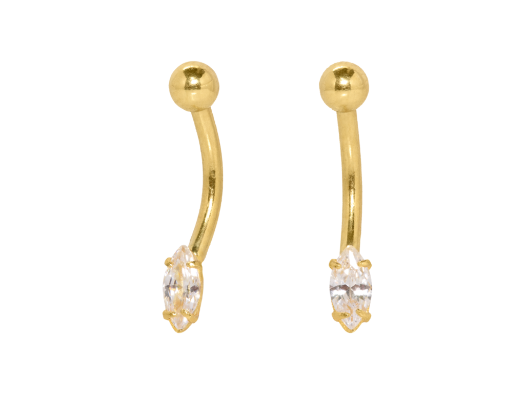MICRO CURVO GOTA - BANHADO A OURO