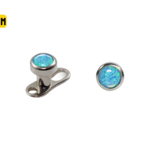 MICRODERMAL TITÂNIO C/ OPALA AZUL CLARO - 3MM