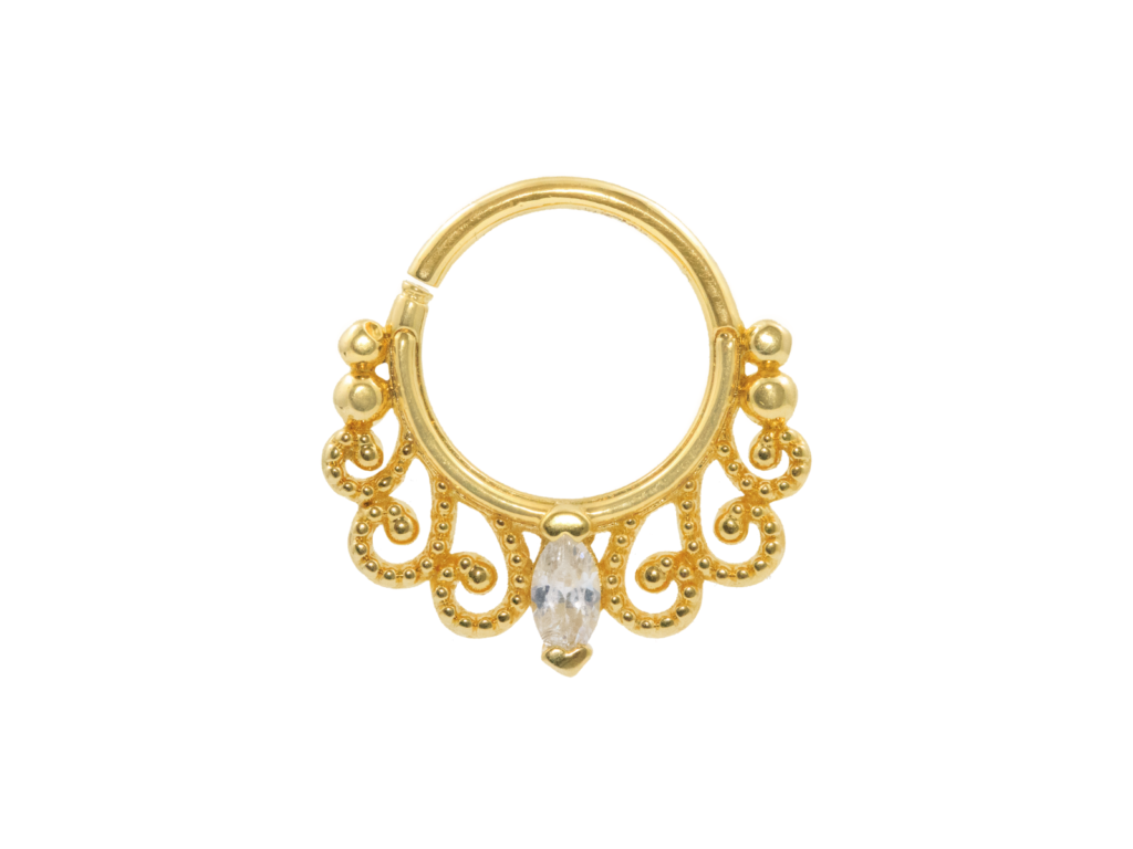 ARGOLA TORÇÃO INDIANA P89 - BANHADO A OURO