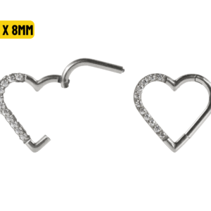 HEART AÇO CLICKER CRAVEJADO 1.2 X 8MM - LADO DIREITO