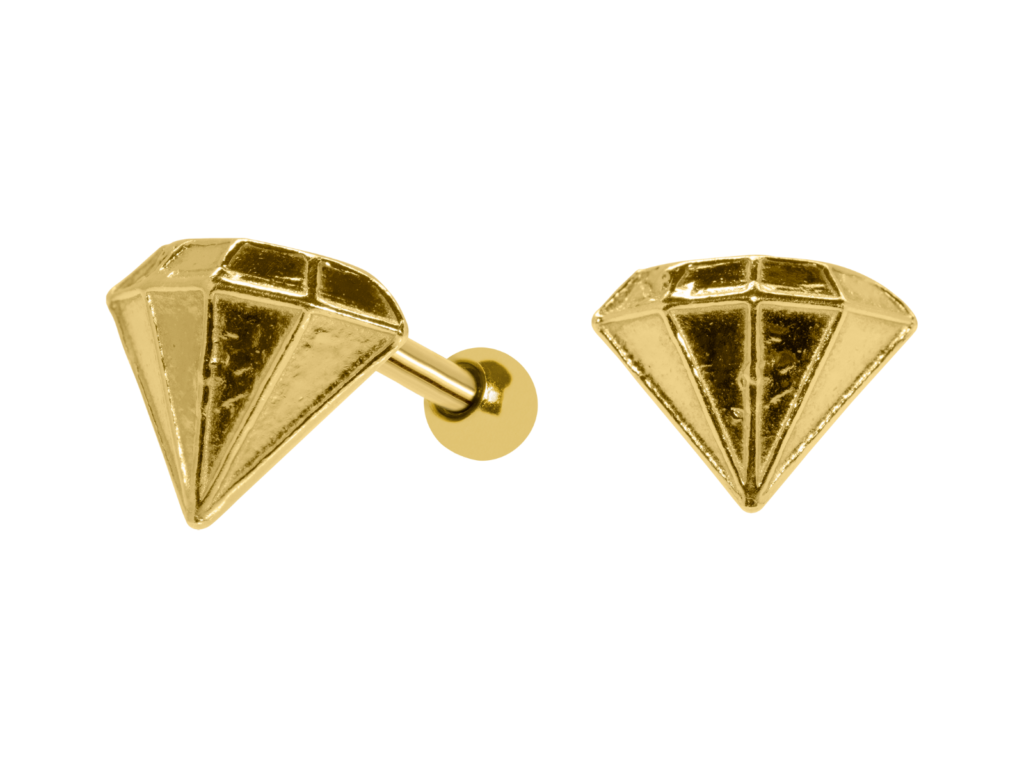 MICRO RETO DIAMANTE C28 - BANHADO A OURO