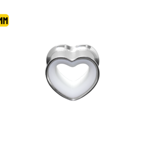 ALARGADOR PLUG CORAÇÃO AÇO / F: BRANCO - 10MM