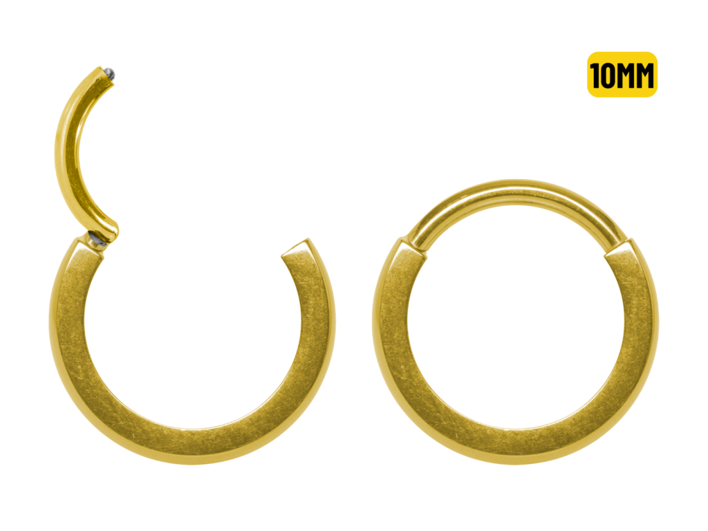 ARGOLA CLICKER TITÂNIO PVD GOLD LISA - 10MM