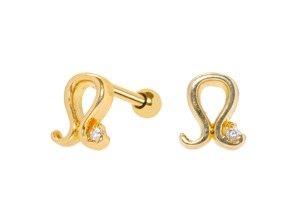 MICRO RETO SIGNO LEÃO - BANHADO A OURO