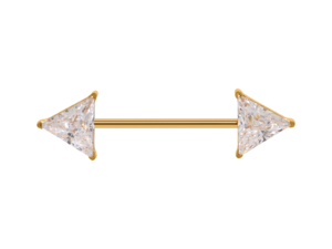MAMILO TITÂNIO PVD R/I TRIÂNGULO C/ ZIRCÔNIA – 1.2 X 16MM