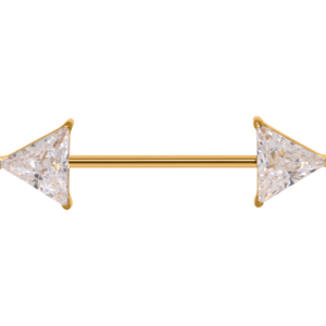 MAMILO TITÂNIO PVD R/I TRIÂNGULO C/ ZIRCÔNIA - 1.2 X 16MM