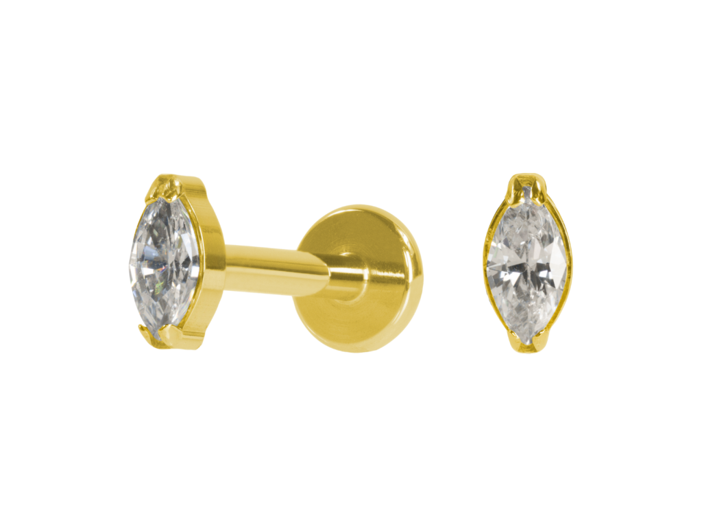 LABRET TITÂNIO PVD R/I PONTO DE LUZ NAVETE - 2 /4.5MM