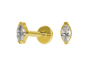 LABRET TITÂNIO PVD R/I PONTO DE LUZ NAVETE – 2 /4.5MM