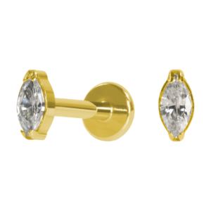 LABRET TITÂNIO PVD R/I PONTO DE LUZ NAVETE - 2 /4.5MM