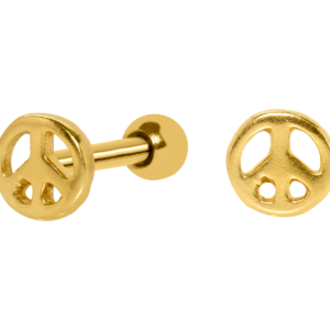 MICRO RETO SÍMBOLO DA PAZ C81 - BANHADO A OURO
