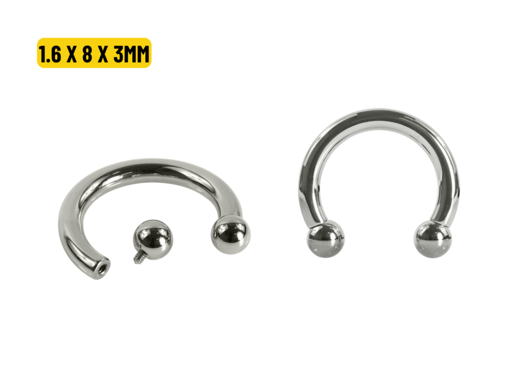 FERRADURA TITÂNIO R/INTERNA - 1.6 X 8 X 3MM