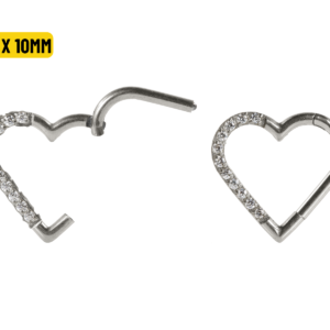 HEART AÇO CLICKER CRAVEJADO 1.2 X 10MM - LADO DIREITO