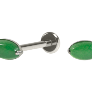 LABRET TITÂNIO R/I OVAL C/ JADE DA MALÁSIA