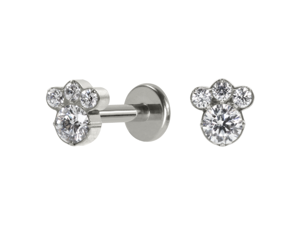 LABRET AÇO R/I PATINHA C/ ZIRCÔNIA