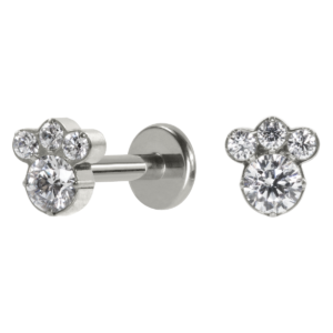 LABRET AÇO R/I PATINHA C/ ZIRCÔNIA